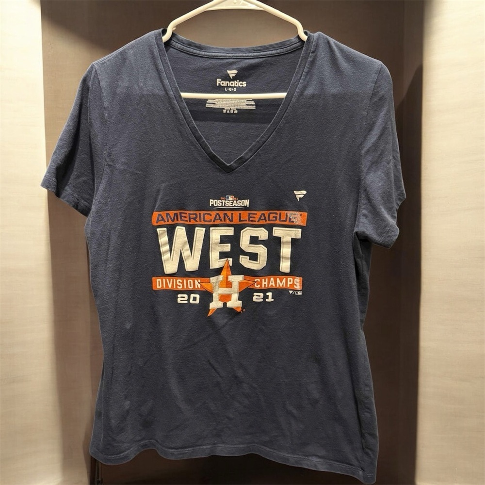 Fanatics Houston Astros Navy Blue V-Neck Top LARGE